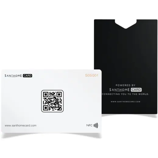 Santhome Digital Business NFC Card White Display